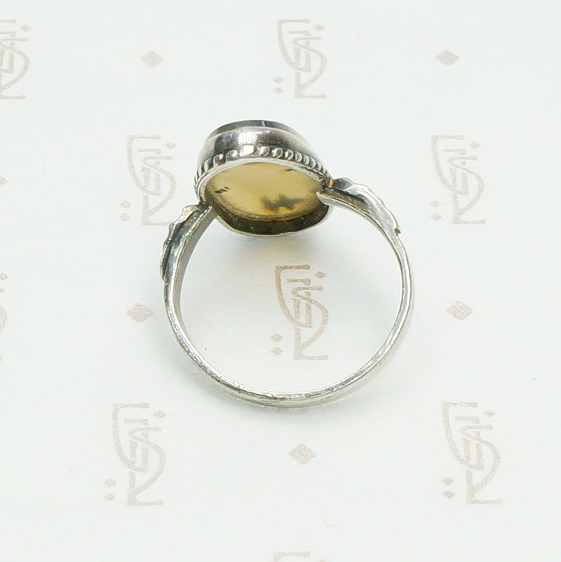 Vintage Silver and Agate Ring