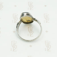 Vintage Silver and Agate Ring