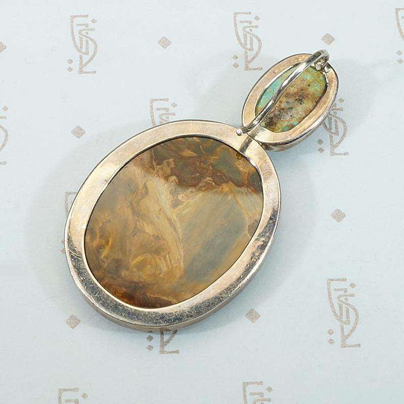 Hypnotic Handmade Agate & Turquoise Pendant