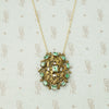19th c Emerald and Pearl Silver Gilt Necklace