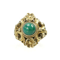 Vintage Austro Hungarian Ring Silver Gilt set with Turquoise