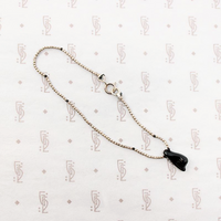 Tiny Silver Bead Bracelet with Glass Hand by Ancient Influences