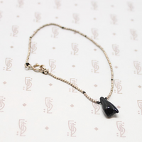 Tiny Silver Bead Bracelet with Glass Hand by Ancient Influences