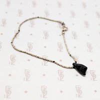 Tiny Silver Bead Bracelet with Glass Hand by Ancient Influences
