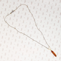 Red Sparked Amber & Silver Bead Necklace by Ancient Influences