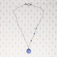 Vintage Silver Bead & Ancient Lapis Disc Necklace by Ancient Influences