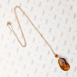 Amber Necklace with Faceted Amber Bead by Ancient Influences