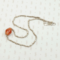 Ancient Carnelian Necklace with High Grade Silver Beads