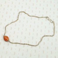 Ancient Carnelian Necklace with High Grade Silver Beads