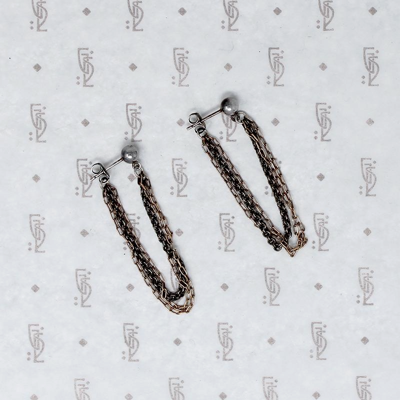 Mixed Chain Deconstructed Hoop Earrings
