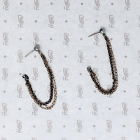 Mixed Chain Deconstructed Hoop Earrings