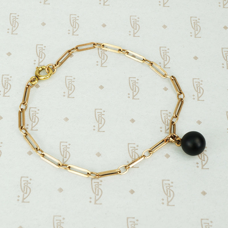 The Black Sphere Gold Chain Bracelet by AI