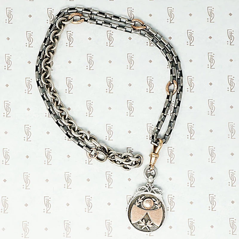 chunky silver and rose gold recycled chain