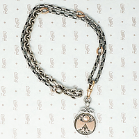chunky silver and rose gold recycled chain