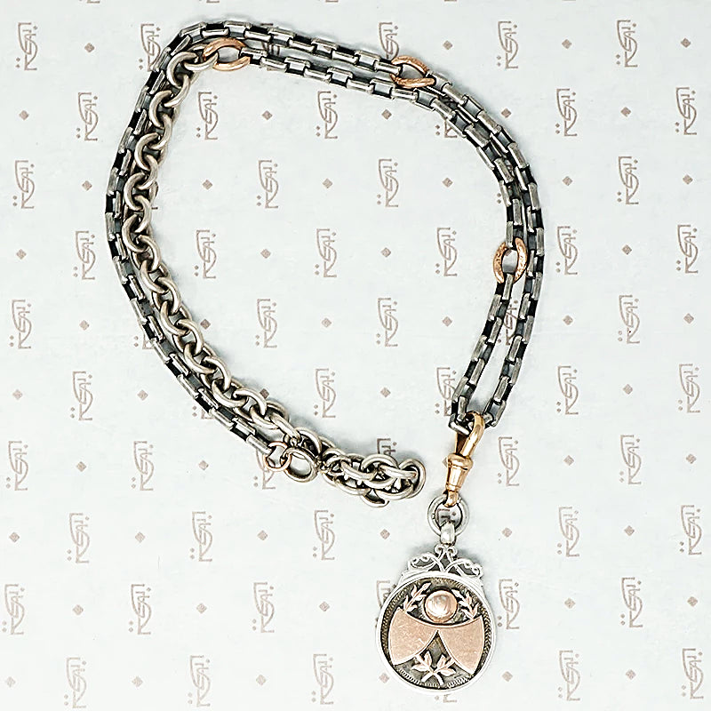 chunky silver and rose gold recycled chain