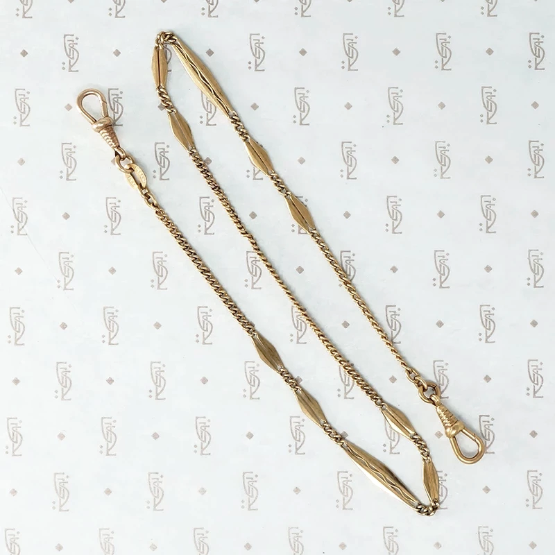 gold filled double hook fancy fob chain
