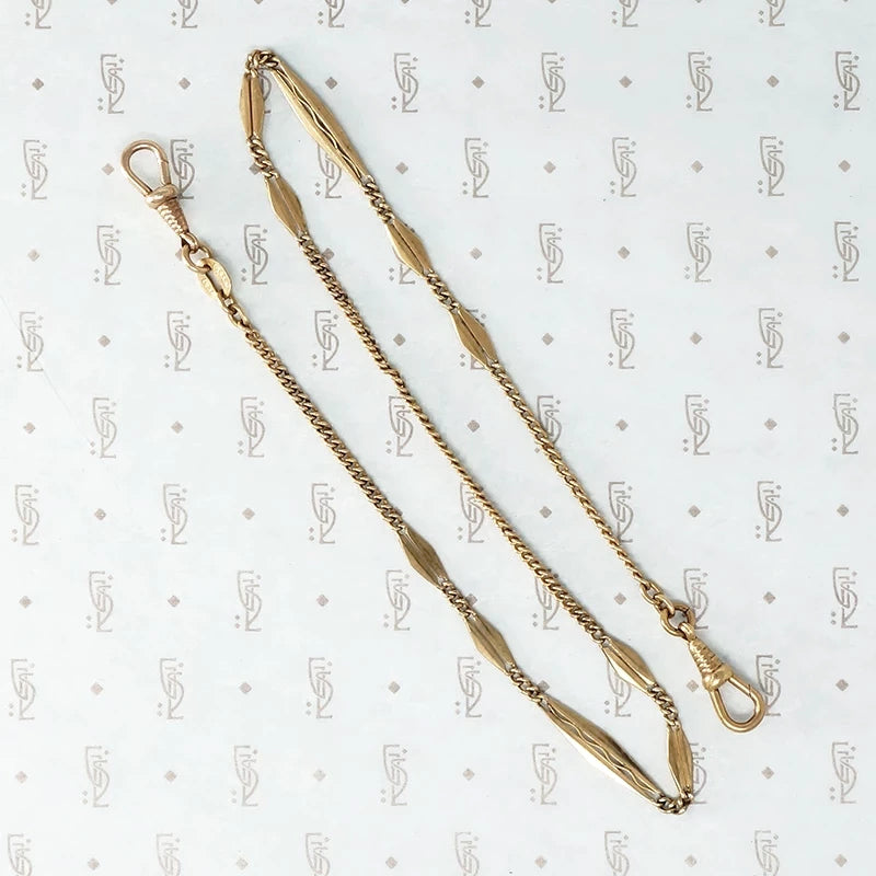 Gold filled double hook fancy fob chain