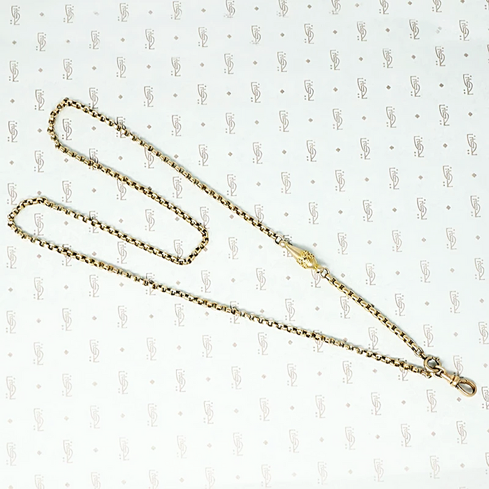 Fancy bit 9ct gold chain with swivel hook