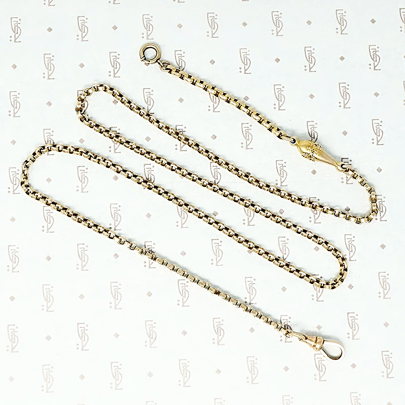 Fancy bit 9ct gold chain with swivel hook