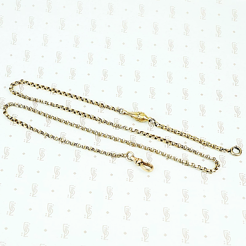 Fancy bit 9ct gold chain with swivel hook