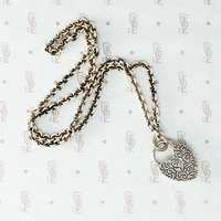 Fancy Silver Heart Lock Necklace by Ancient Influences