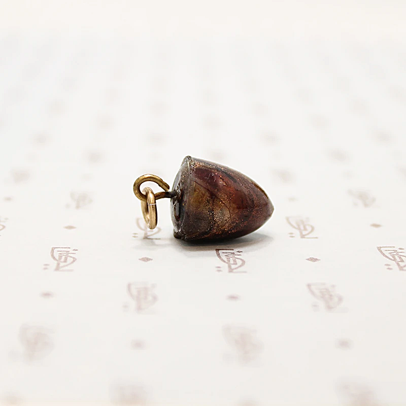 Victorian Black & Copper Glass Pendulum