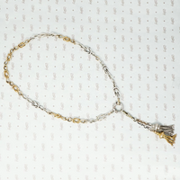 silver and gold filled lovers knot chain with extra big ring