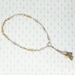 silver and gold filled lovers knot chain with extra big ring
