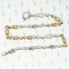 silver and gold filled lovers knot chain with extra big ring