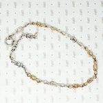 silver and gold filled lovers knot chain with extra big ring