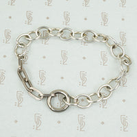 Rectangles and Ovals a Sterling Silver Bracelet