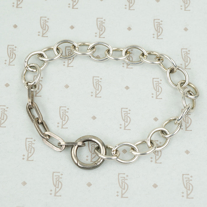 Rectangles and Ovals a Sterling Silver Bracelet