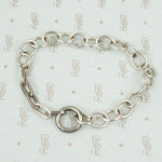 Rectangles and Ovals a Sterling Silver Bracelet