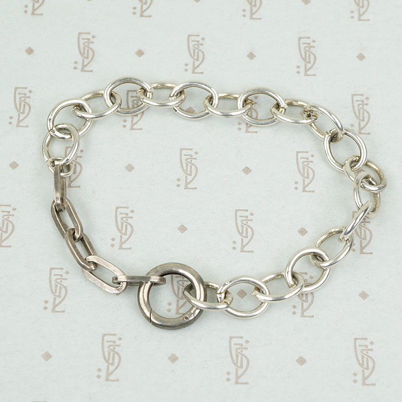 Rectangles and Ovals a Sterling Silver Bracelet