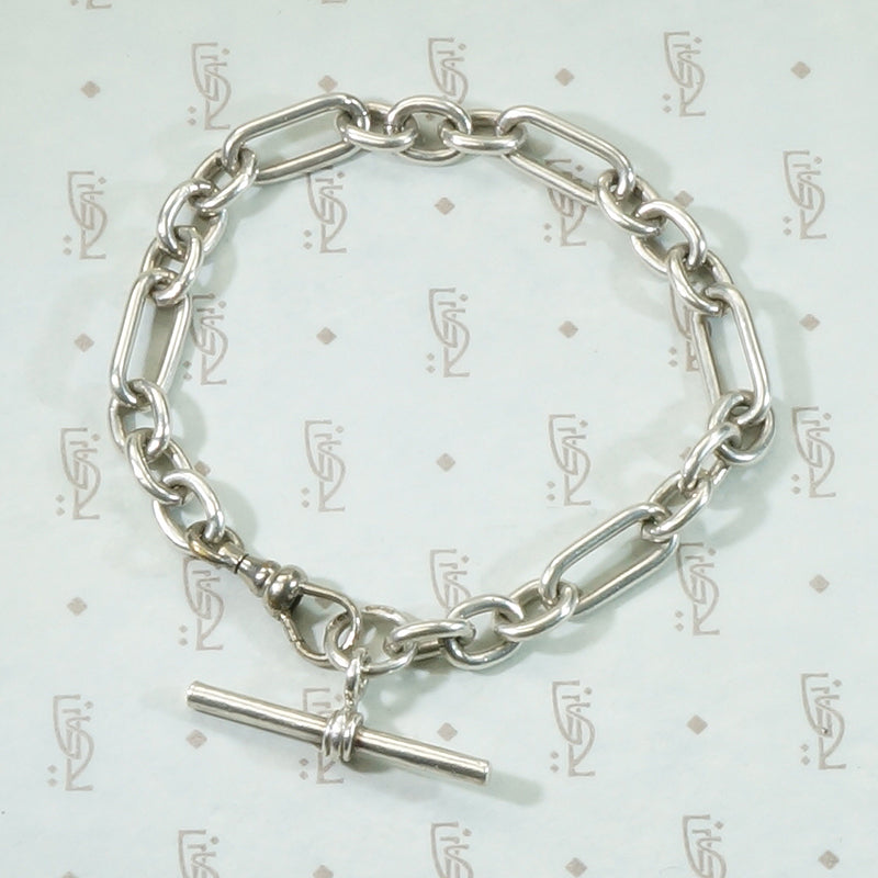 English Sterling Trombone Link Bracelet by Ancient Influences