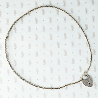 Fancy Silver Heart Lock Necklace by Ancient Influences