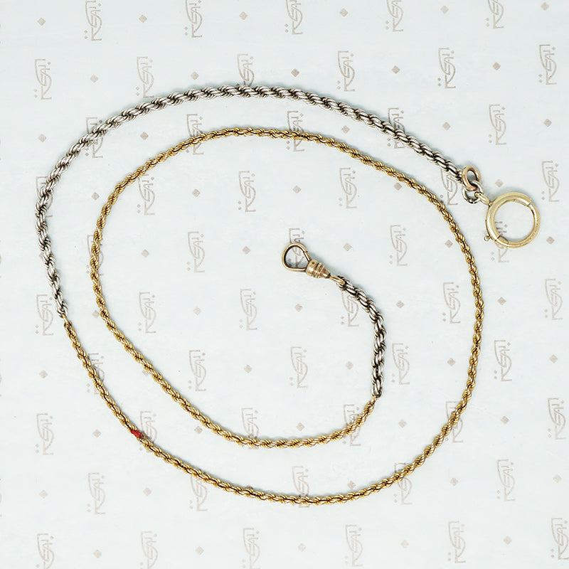 silver and gold filled swivel hook big ring married chain necklace
