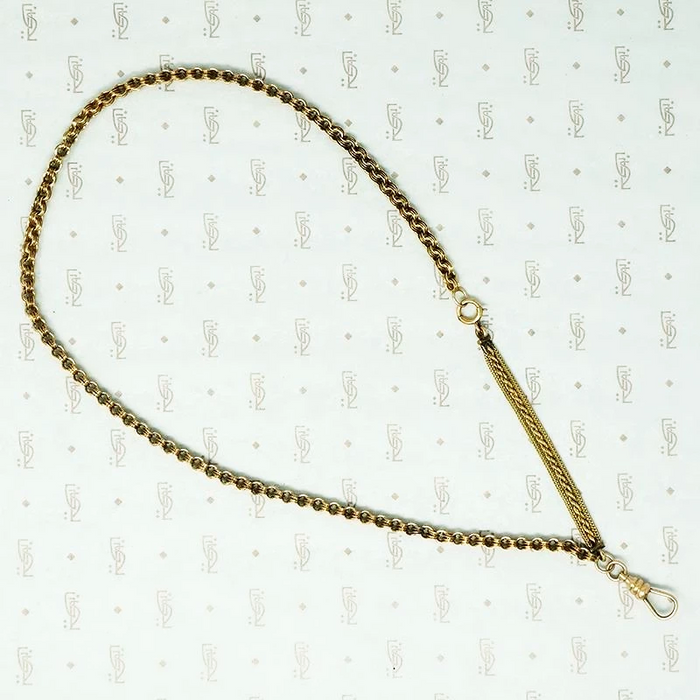 Old Gold Double Rolo Panel Chain with Swivel Hook