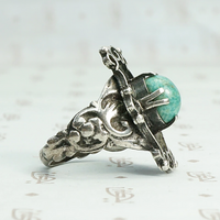 "Lucero" Early Victorian Amazonite Silver Ring