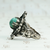 "Lucero" Early Victorian Amazonite Silver Ring