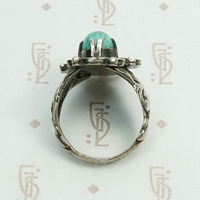 "Lucero" Early Victorian Amazonite Silver Ring