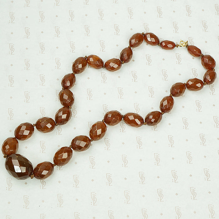 Antique Faceted Amber Bead Necklace