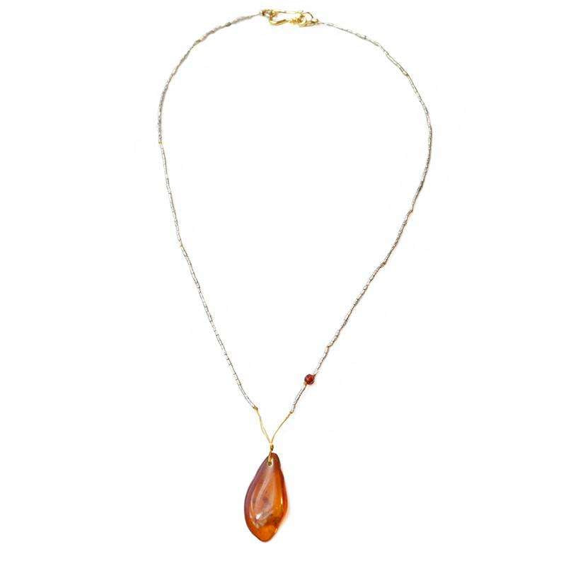 An Amber and Vintage Silver Necklace by Ancient Influences