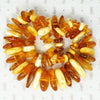 Large Chunky Amber Necklace egg yolk and honey close up