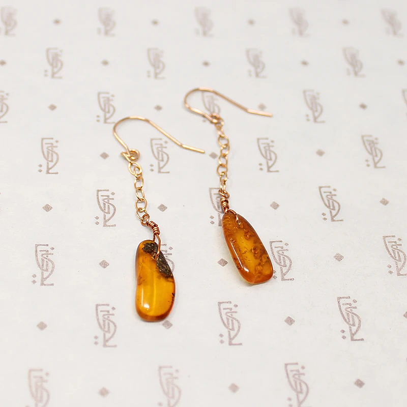 Warm & Wonderful Amber Earrings by Ancient Influences