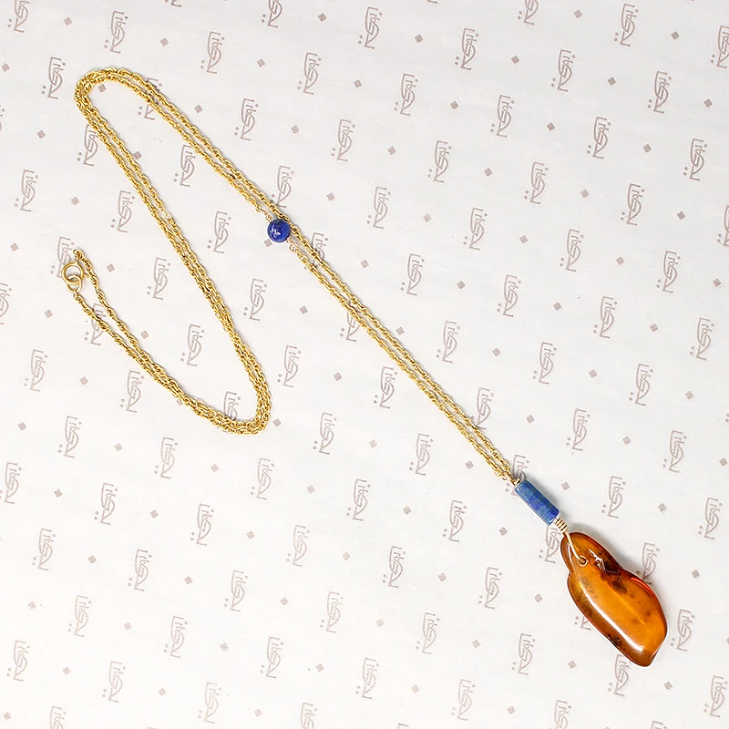 Amber & Lapis Lazuli Necklace by Ancient Influences