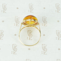 Golden Amber in Gold Vintage Ring