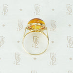 Golden Amber in Gold Vintage Ring