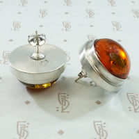Sunny 1970's Amber Sterling Studs