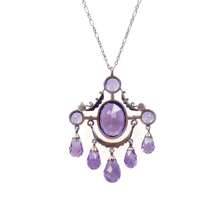 Impressive Amethyst and Pearl Articulated Pendant